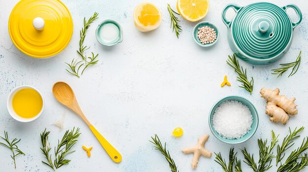 Talerz z kolorowymi składnikami i teksturami